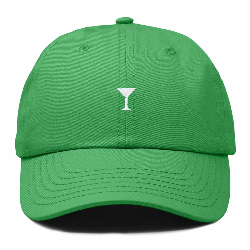 Dalix Lil Martini Embroidered Cotton Summer Outdoor Baseball Cap Dad Hat Womens in Kelly Green