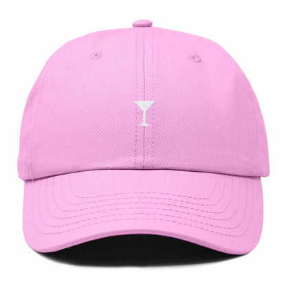 Dalix Lil Martini Embroidered Cotton Summer Outdoor Baseball Cap Dad Hat Womens in Light Pink