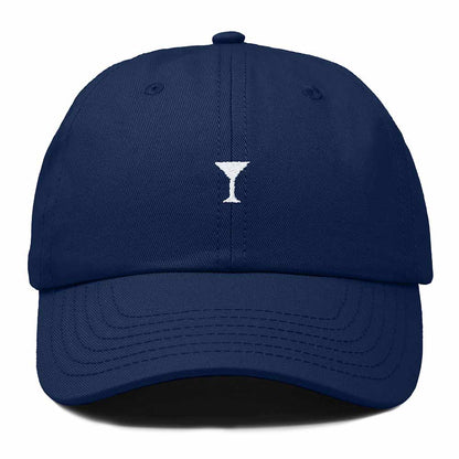 Dalix Lil Martini Embroidered Cotton Summer Outdoor Baseball Cap Dad Hat Womens in Navy Blue