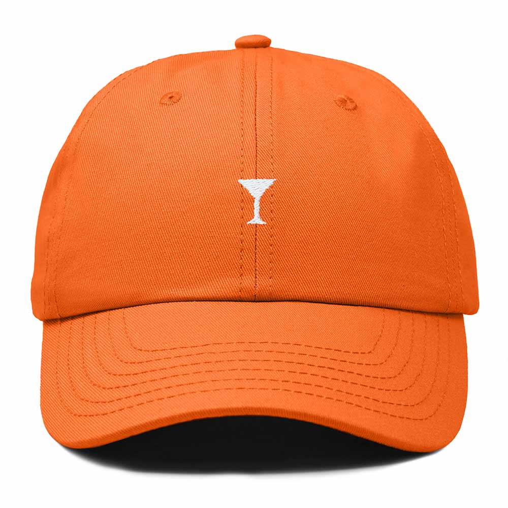 Dalix Lil Martini Embroidered Cotton Summer Outdoor Baseball Cap Dad Hat Womens in Orange