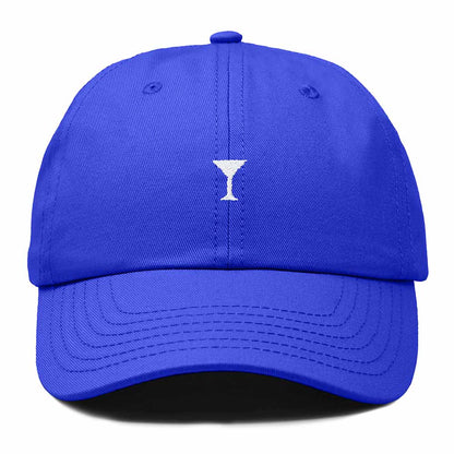 Dalix Lil Martini Embroidered Cotton Summer Outdoor Baseball Cap Dad Hat Womens in Royal Blue