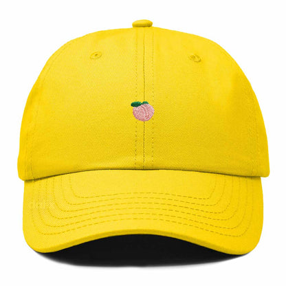Dalix Lil Peach Embroidered Cotton Summer Cute Outdoor Baseball Cap Dad Hat Womens in Gold
