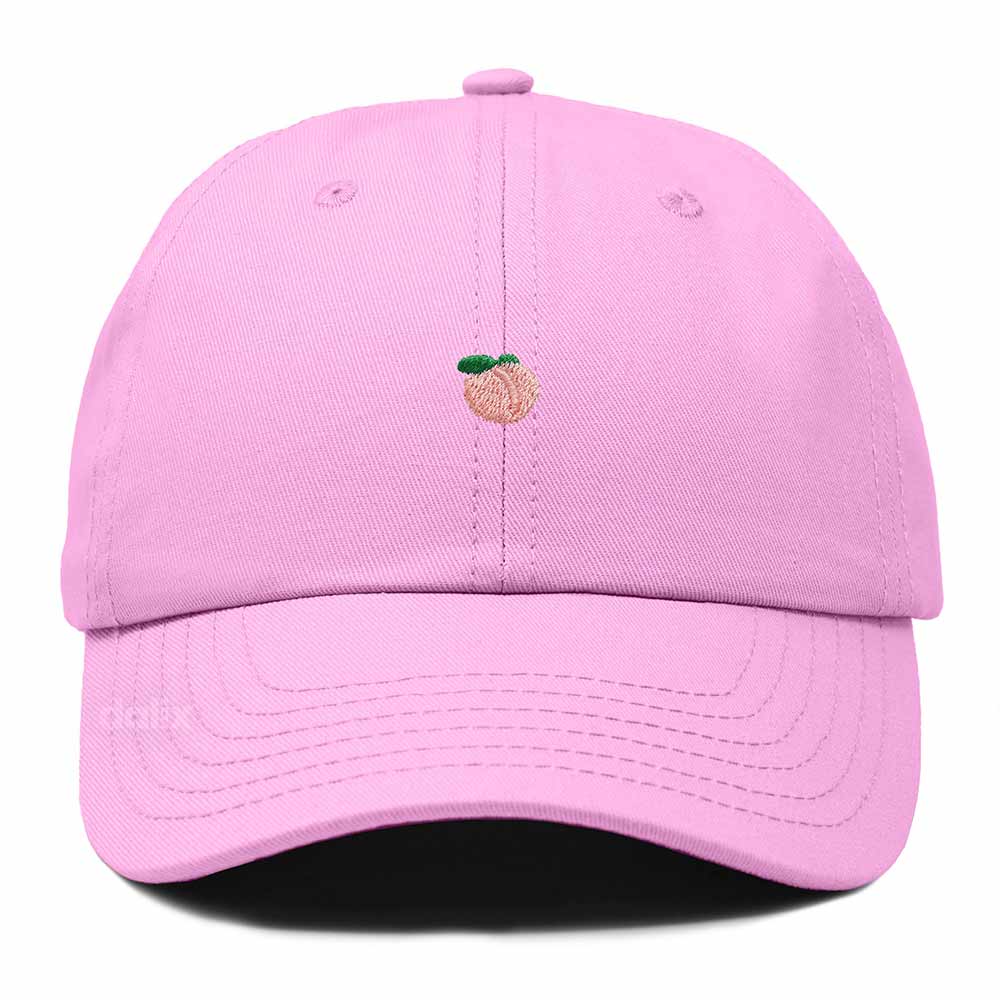 Dalix Lil Peach Embroidered Cotton Summer Cute Outdoor Baseball Cap Dad Hat Womens in Light Pink