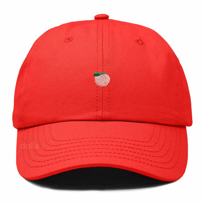 Dalix Lil Peach Embroidered Cotton Summer Cute Outdoor Baseball Cap Dad Hat Womens in Red
