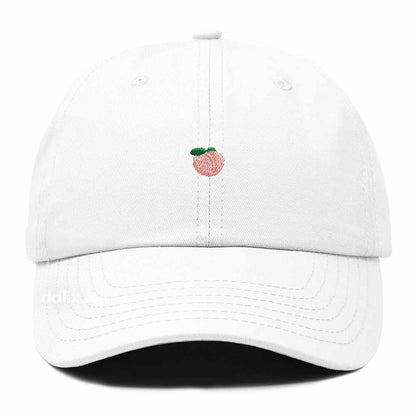 Dalix Lil Peach Embroidered Cotton Summer Cute Outdoor Baseball Cap Dad Hat Womens in White