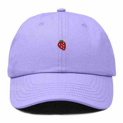 Dalix Lil Strawberry Embroidered Cotton Summer Outdoor Baseball Cap Dad Hat Womens in Lavender