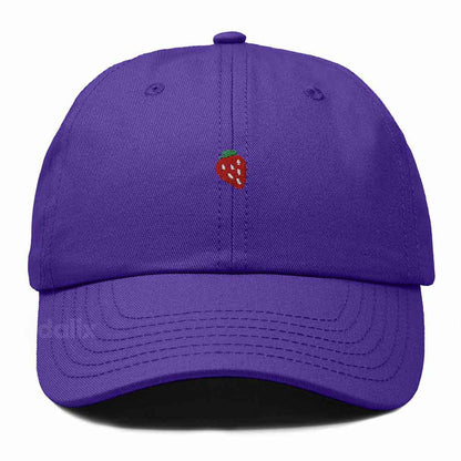 Dalix Lil Strawberry Embroidered Cotton Summer Outdoor Baseball Cap Dad Hat Womens in Purple