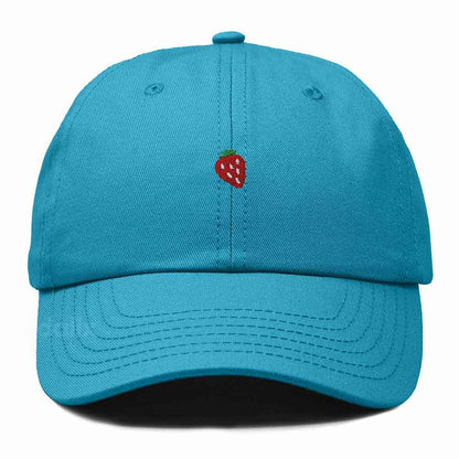Dalix Lil Strawberry Embroidered Cotton Summer Outdoor Baseball Cap Dad Hat Womens in Teal