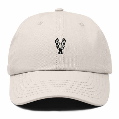Dalix Lobster Embroidered Adjustable Cotton Twill Dad Hat for Women in Beige