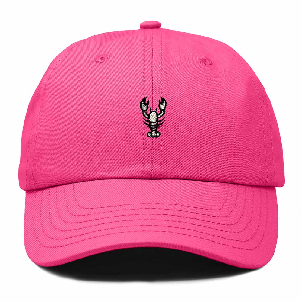 Dalix Lobster Embroidered Adjustable Cotton Twill Dad Hat for Women in Hot Pink