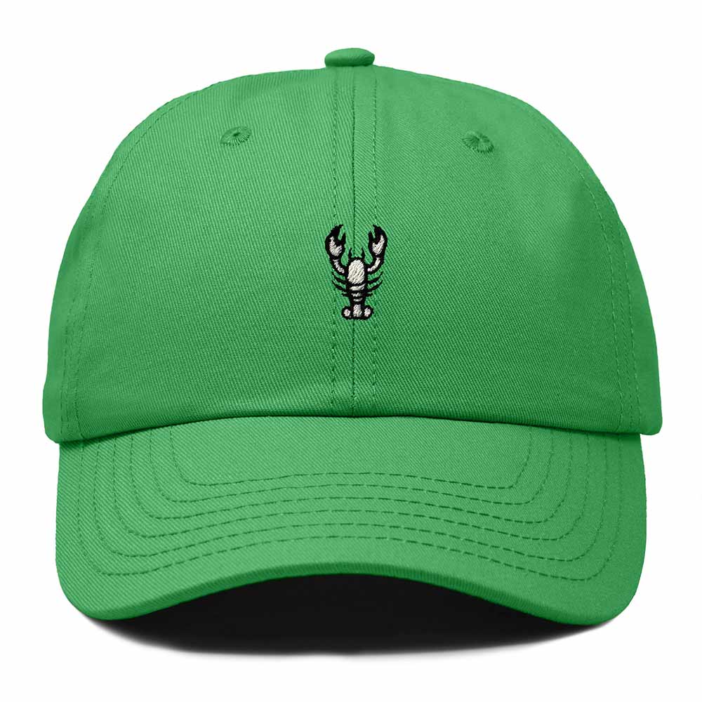 Dalix Lobster Embroidered Adjustable Cotton Twill Dad Hat for Women in Kelly Green
