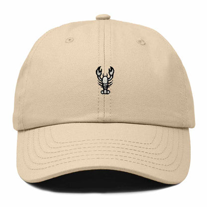 Dalix Lobster Embroidered Adjustable Cotton Twill Dad Hat for Women in Khaki