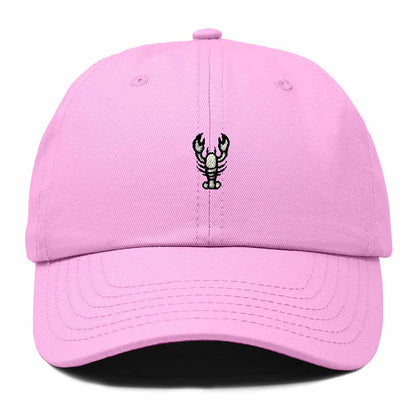 Dalix Lobster Embroidered Adjustable Cotton Twill Dad Hat for Women in Light Pink