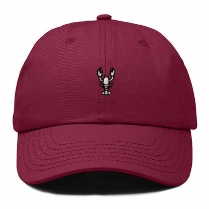 Dalix Lobster Embroidered Adjustable Cotton Twill Dad Hat for Women in Maroon