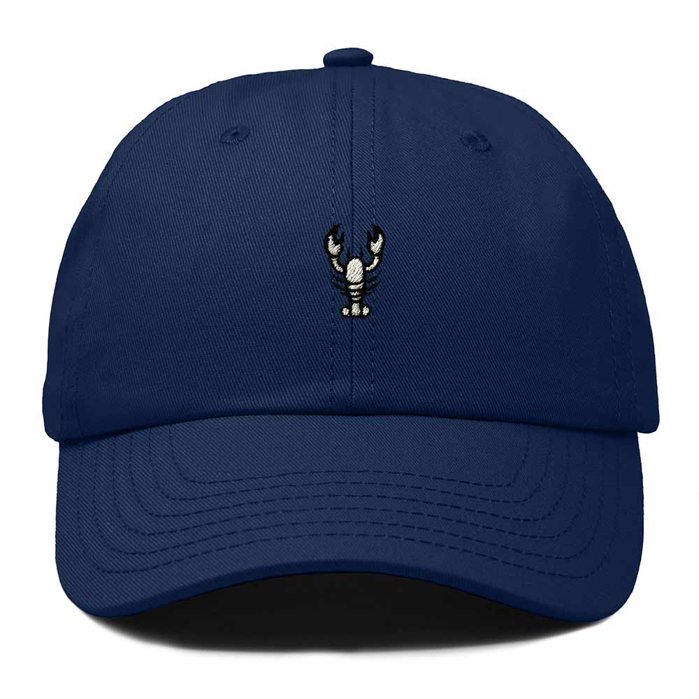 Dalix Lobster Embroidered Adjustable Cotton Twill Dad Hat for Women in Navy Blue