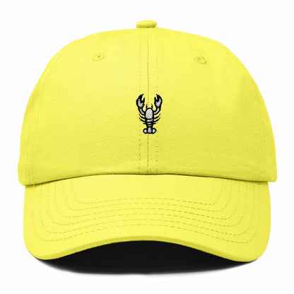 Dalix Lobster Embroidered Adjustable Cotton Twill Dad Hat for Women in Yellow