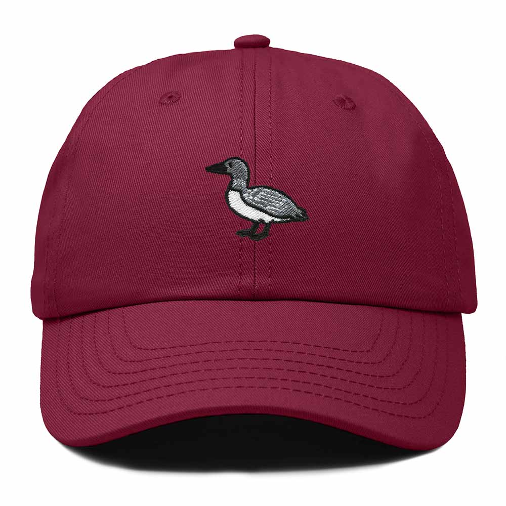 Dalix Common Loon Minnesota Embroidered Bird Cotton Baseball Cap Dad Hat Mens Womens Outdoor Summer in Maroon