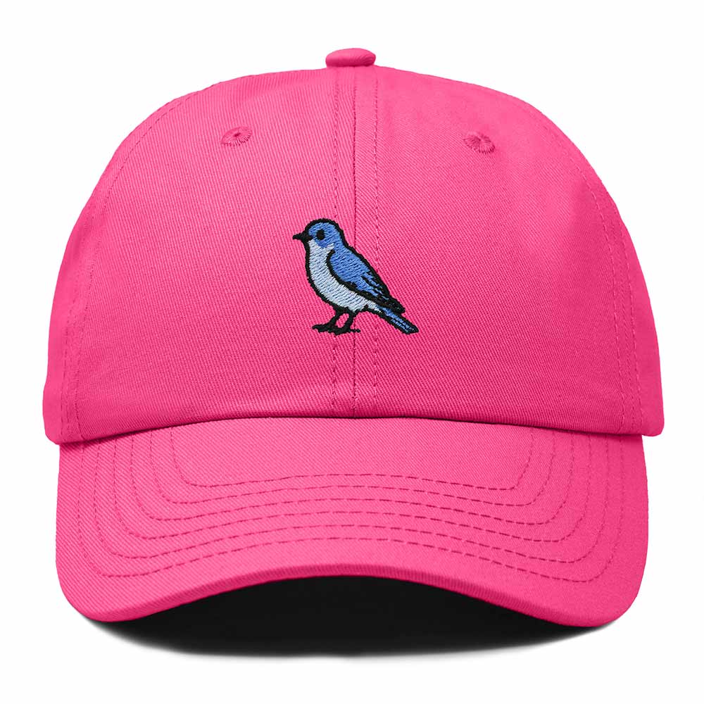 Dalix Mountain Bluebird Idaho Embroidered Bird Cotton Baseball Cap Dad Hat Mens Womens Outdoor Summer in Hot Pink