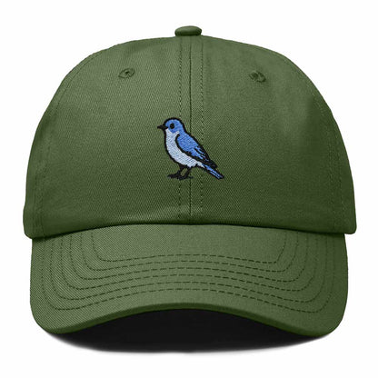 Dalix Mountain Bluebird Idaho Embroidered Bird Cotton Baseball Cap Dad Hat Mens Womens Outdoor Summer in Olive