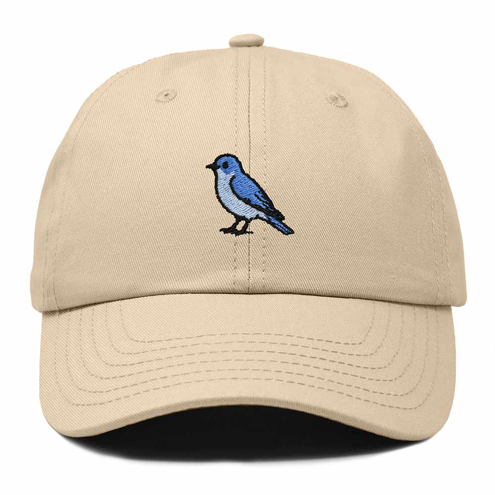 Dalix Mountain Bluebird Nevada Embroidered Bird Cotton Baseball Cap Dad Hat Mens Womens Outdoor Summer in Khaki