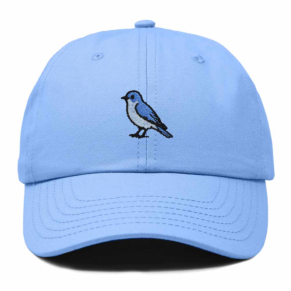 Dalix Mountain Bluebird Nevada Embroidered Bird Cotton Baseball Cap Dad Hat Mens Womens Outdoor Summer in Light Blue