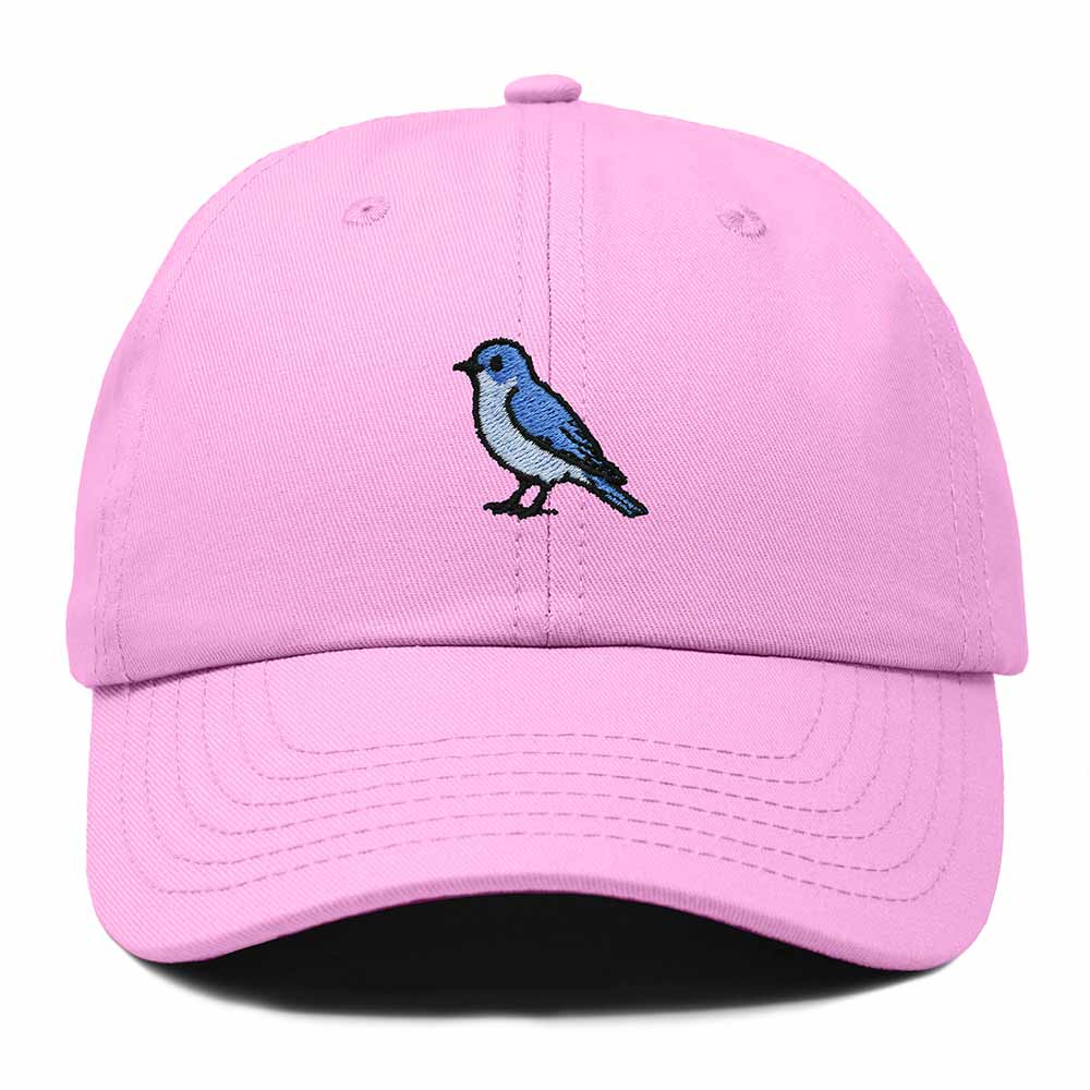 Dalix Mountain Bluebird Nevada Embroidered Bird Cotton Baseball Cap Dad Hat Mens Womens Outdoor Summer in Light Pink