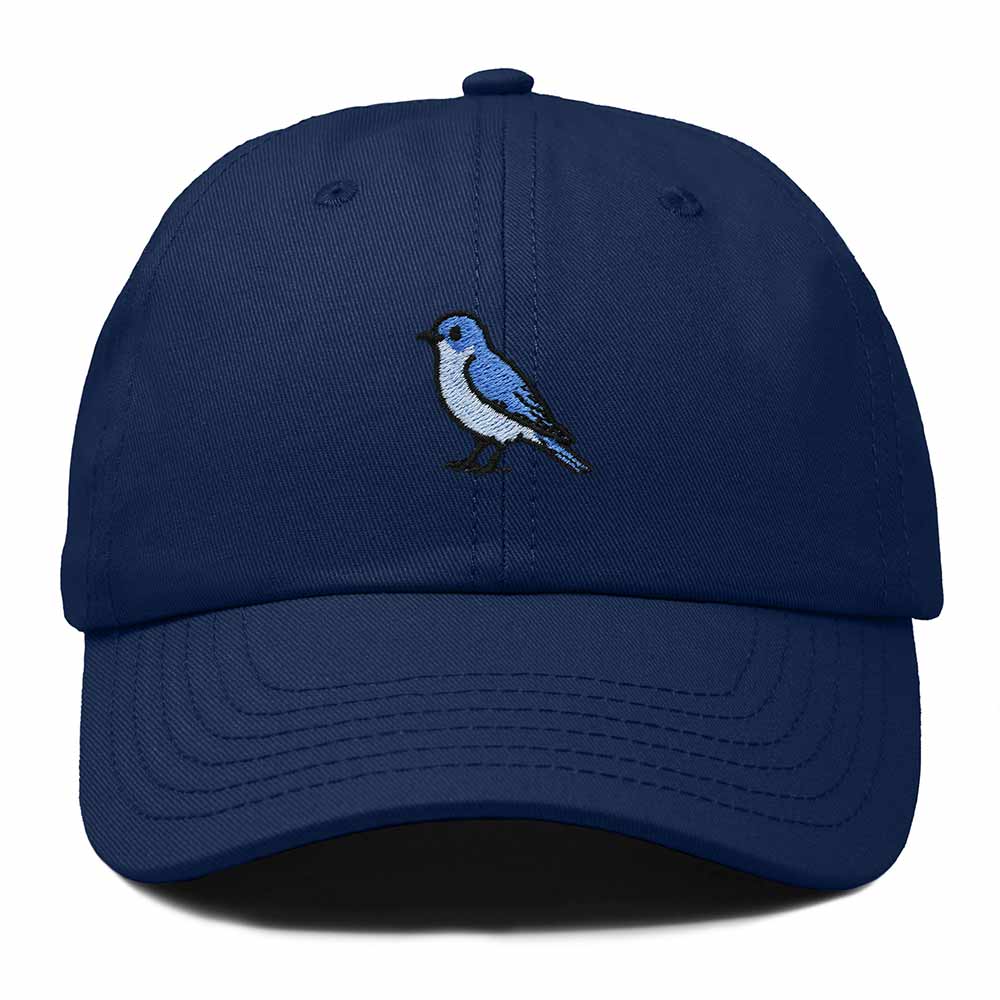 Dalix Mountain Bluebird Nevada Embroidered Bird Cotton Baseball Cap Dad Hat Mens Womens Outdoor Summer in Navy Blue