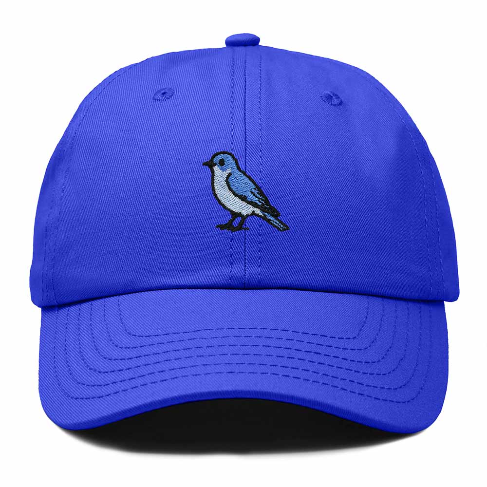 Dalix Mountain Bluebird Nevada Embroidered Bird Cotton Baseball Cap Dad Hat Mens Womens Outdoor Summer in Royal Blue