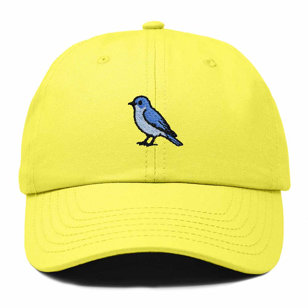 Dalix Mountain Bluebird Nevada Embroidered Bird Cotton Baseball Cap Dad Hat Mens Womens Outdoor Summer in Yellow