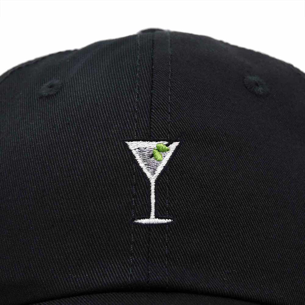Dalix Martini Embroidered Cap Cotton Baseball Cute Cool Dad Hat Womens in Black