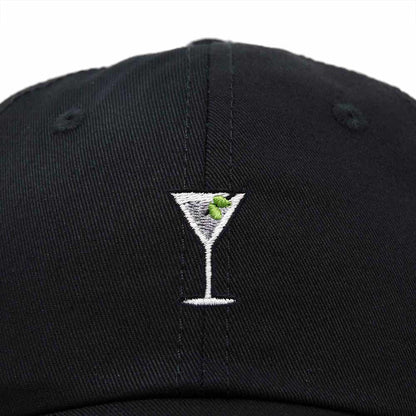 Dalix Martini Embroidered Cap Cotton Baseball Cute Cool Dad Hat Womens in Black