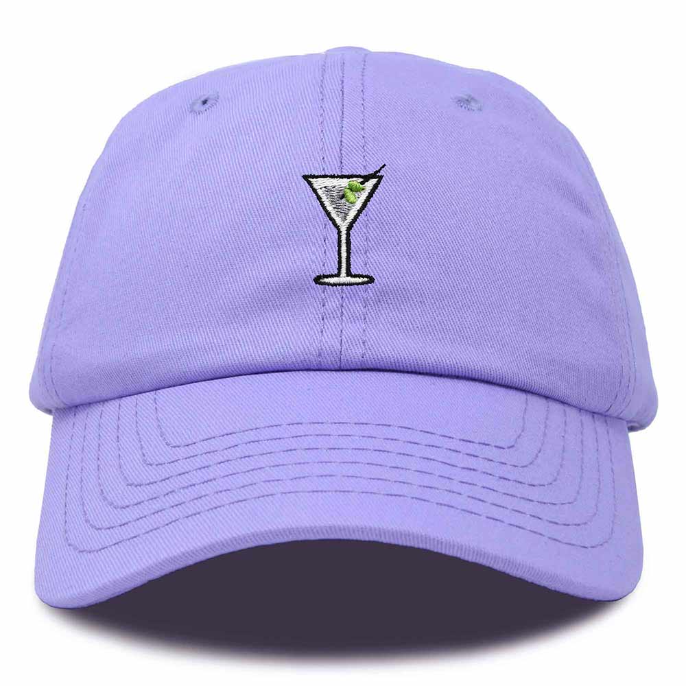 Dalix Martini Embroidered Cap Cotton Baseball Cute Cool Dad Hat Womens in Lavender