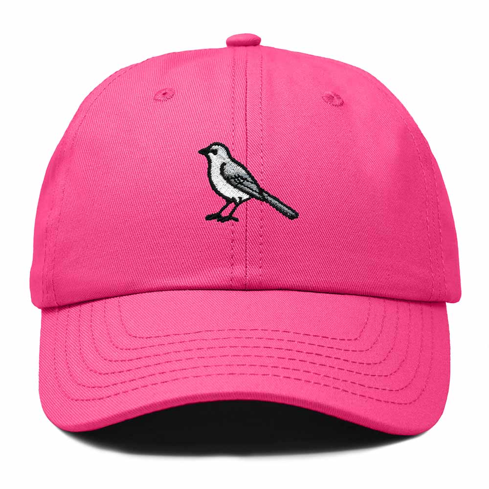 Dalix Northern Mockingbird Florida Embroidered Bird Cotton Baseball Cap Dad Hat Mens Womens Outdoor Summer in Hot Pink