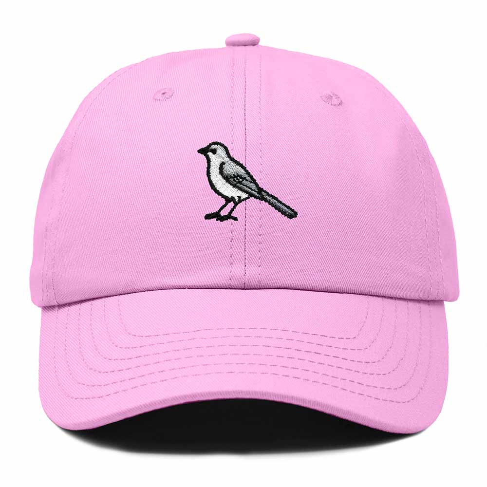 Dalix Northern Mockingbird Florida Embroidered Bird Cotton Baseball Cap Dad Hat Mens Womens Outdoor Summer in Light Pink