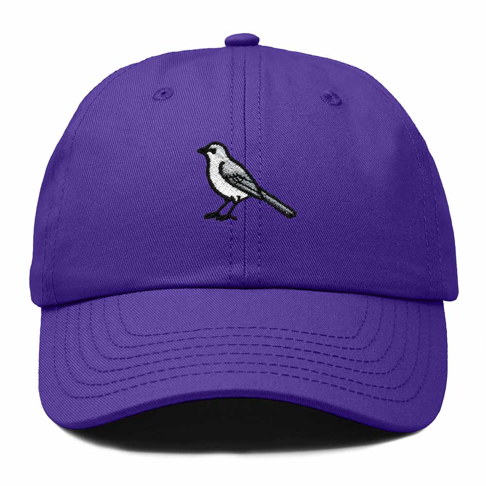 Dalix Northern Mockingbird Mississippi Embroidered Bird Cotton Baseball Cap Dad Hat Mens Womens Outdoor Summer in Purple