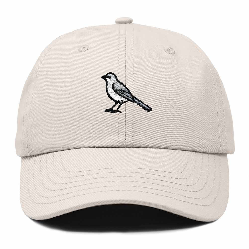 Dalix Northern Mockingbird Tennessee Embroidered Bird Cotton Baseball Cap Dad Hat Mens Womens Outdoor Summer in Beige