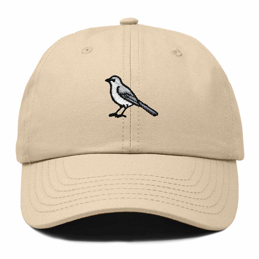 Dalix Northern Mockingbird Tennessee Embroidered Bird Cotton Baseball Cap Dad Hat Mens Womens Outdoor Summer in Khaki