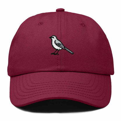 Dalix Northern Mockingbird Tennessee Embroidered Bird Cotton Baseball Cap Dad Hat Mens Womens Outdoor Summer in Maroon