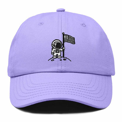 Dalix Moon Mission USA Flag Embroidered Dad Hat Adjustable Cotton Baseball Cap Unstructured Low Profile Everyday Americana Hat Mens in Lavender