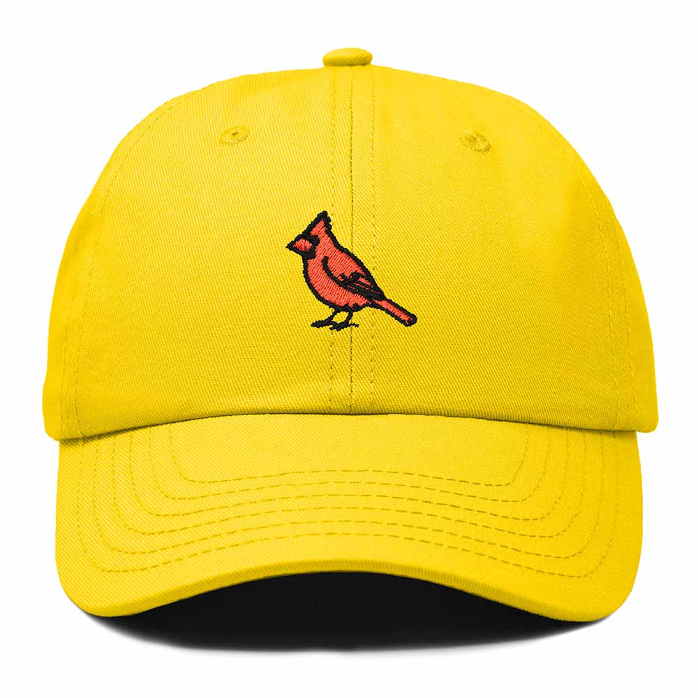 Dalix Northern Cardinal Illinois Embroidered Bird Cotton Baseball Cap Dad Hat Mens Womens Outdoor Summer in Gold