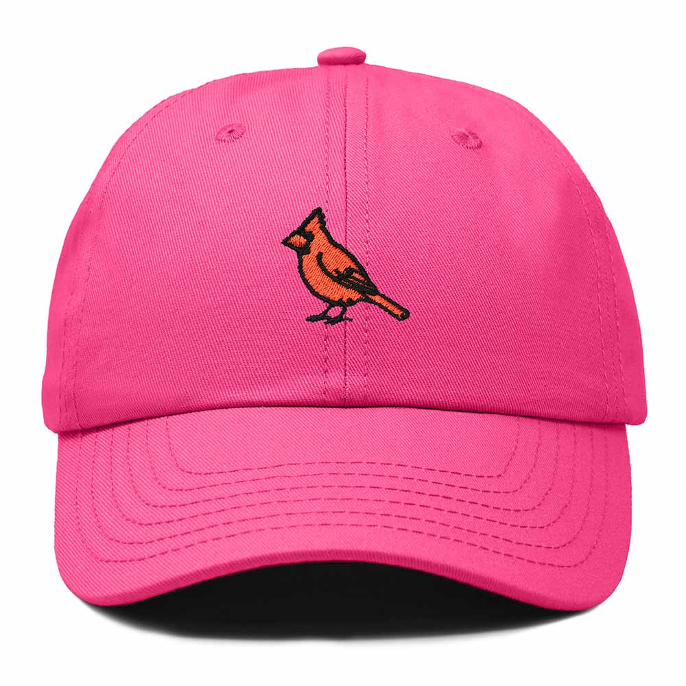 Dalix Northern Cardinal Illinois Embroidered Bird Cotton Baseball Cap Dad Hat Mens Womens Outdoor Summer in Hot Pink