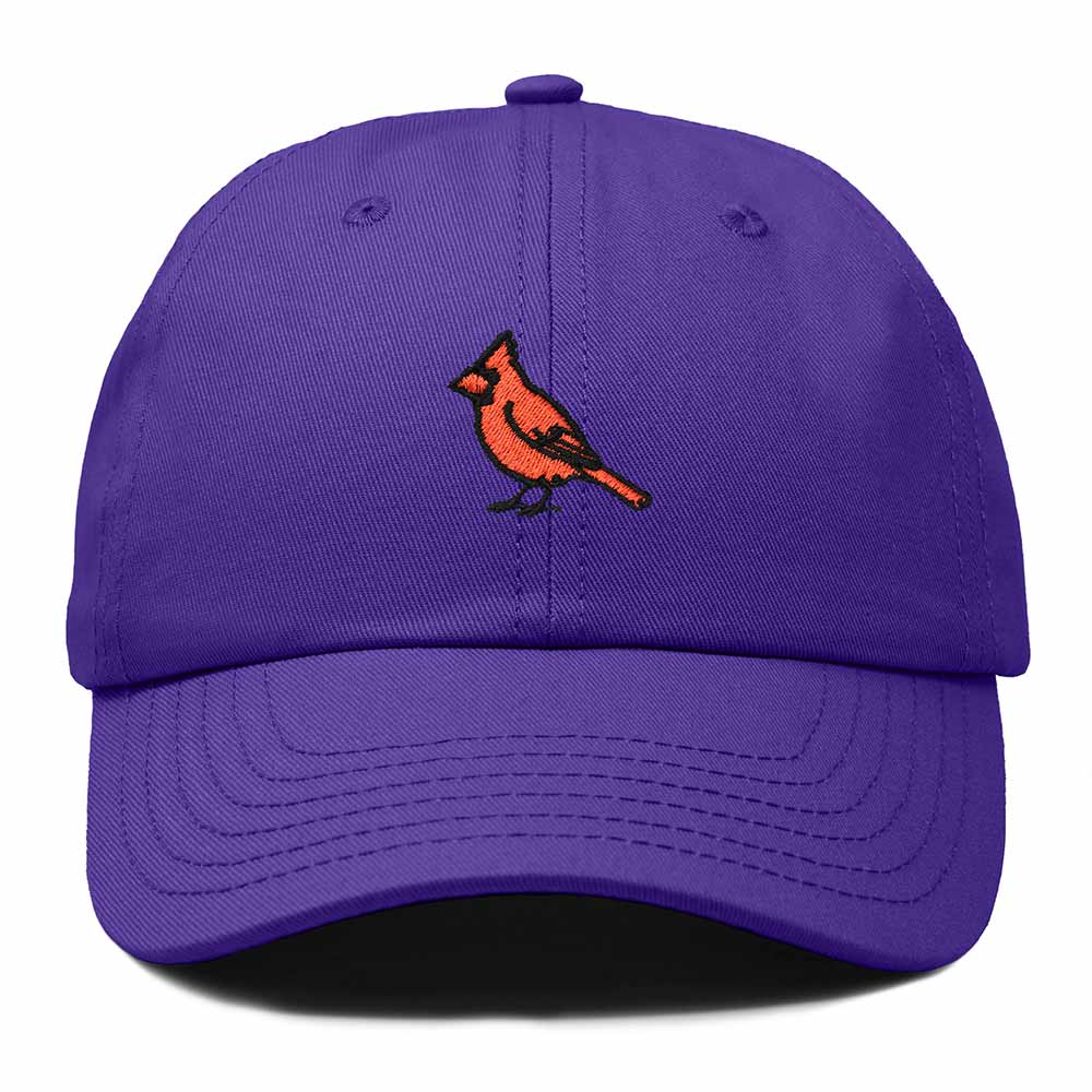 Dalix Northern Cardinal Illinois Embroidered Bird Cotton Baseball Cap Dad Hat Mens Womens Outdoor Summer in Purple