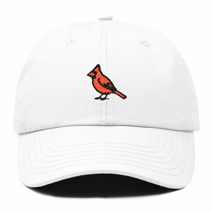 Dalix Northern Cardinal Illinois Embroidered Bird Cotton Baseball Cap Dad Hat Mens Womens Outdoor Summer in White