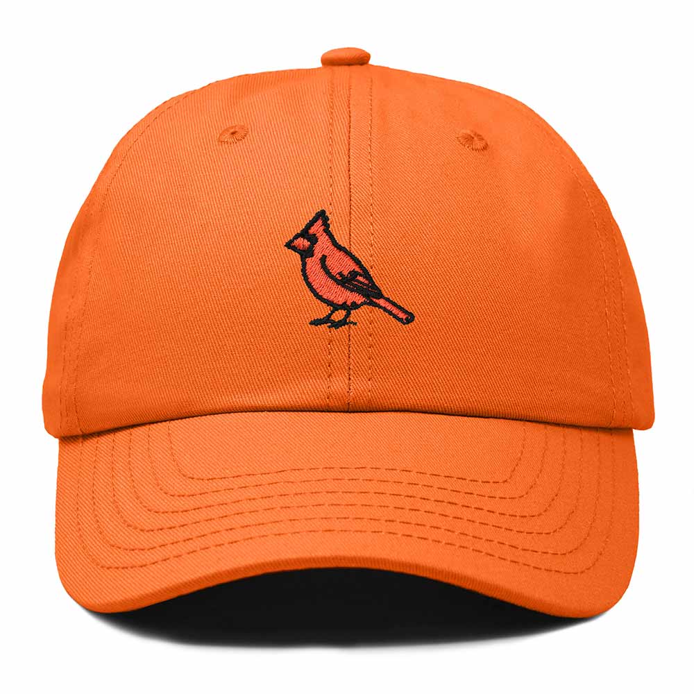 Dalix Northern Cardinal Kentucky Embroidered Bird Cotton Baseball Cap Dad Hat Mens Womens Outdoor Summer in Orange