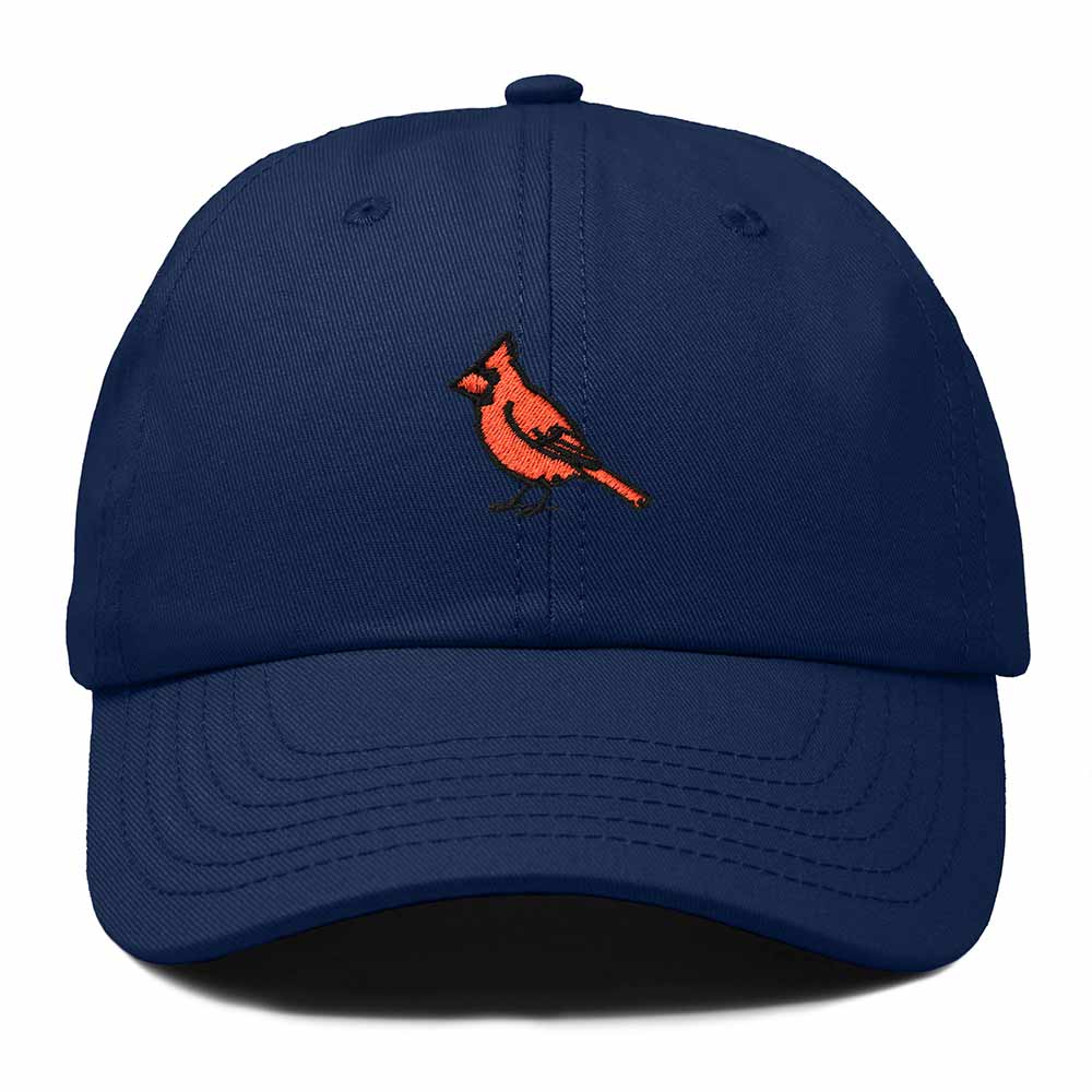 Dalix Northern Cardinal North Carolina Embroidered Bird Cotton Baseball Cap Dad Hat Mens Womens Outdoor Summer in Navy Blue