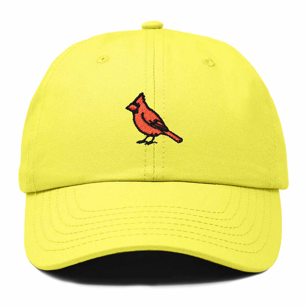 Dalix Northern Cardinal North Carolina Embroidered Bird Cotton Baseball Cap Dad Hat Mens Womens Outdoor Summer in Yellow