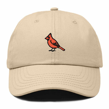 Dalix Northern Cardinal Ohio Embroidered Bird Cotton Baseball Cap Dad Hat Mens Womens Outdoor Summer in Khaki
