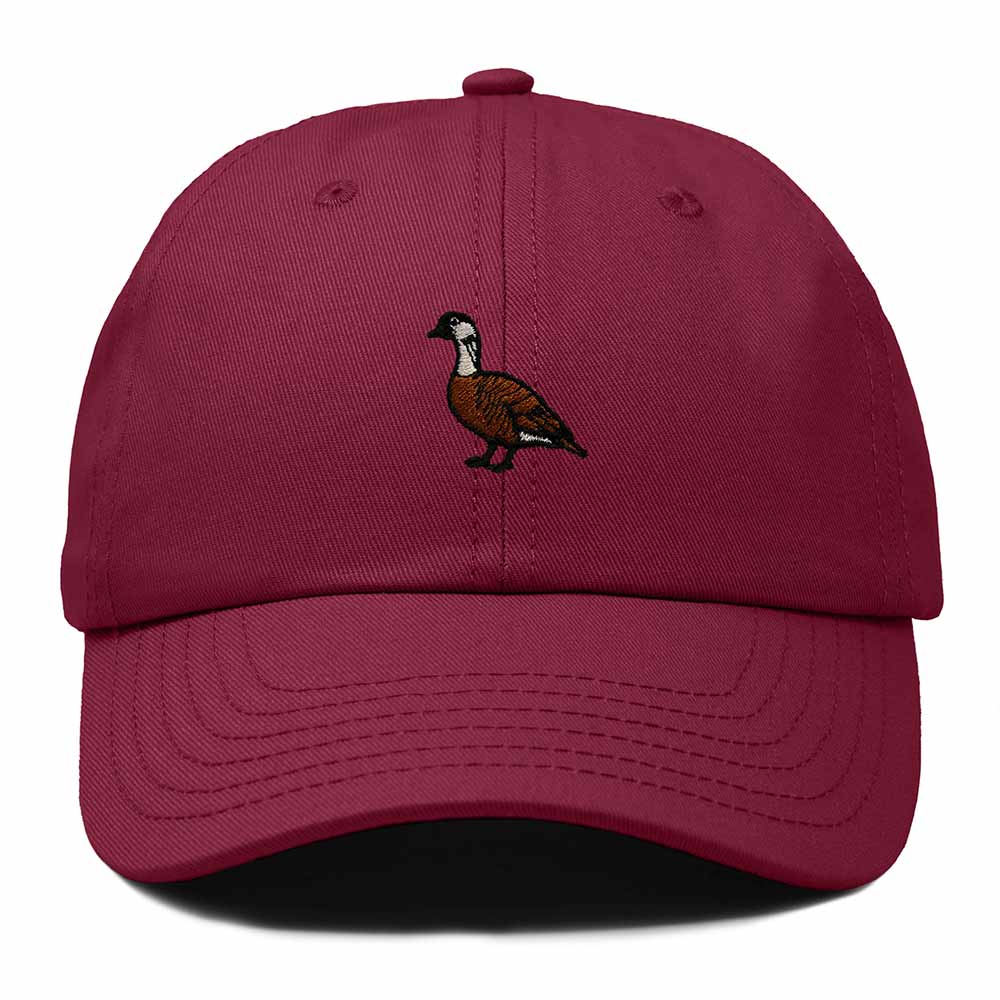 Dalix Nene Hawaii Embroidered Bird Cotton Baseball Cap Dad Hat Mens Womens Outdoor Summer in Maroon