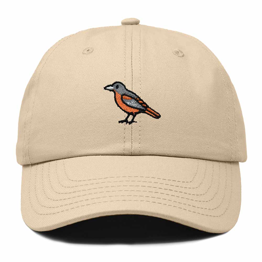 Dalix Oriole Maryland Embroidered Bird Cotton Baseball Cap Dad Hat Mens Womens Outdoor Summer in Khaki