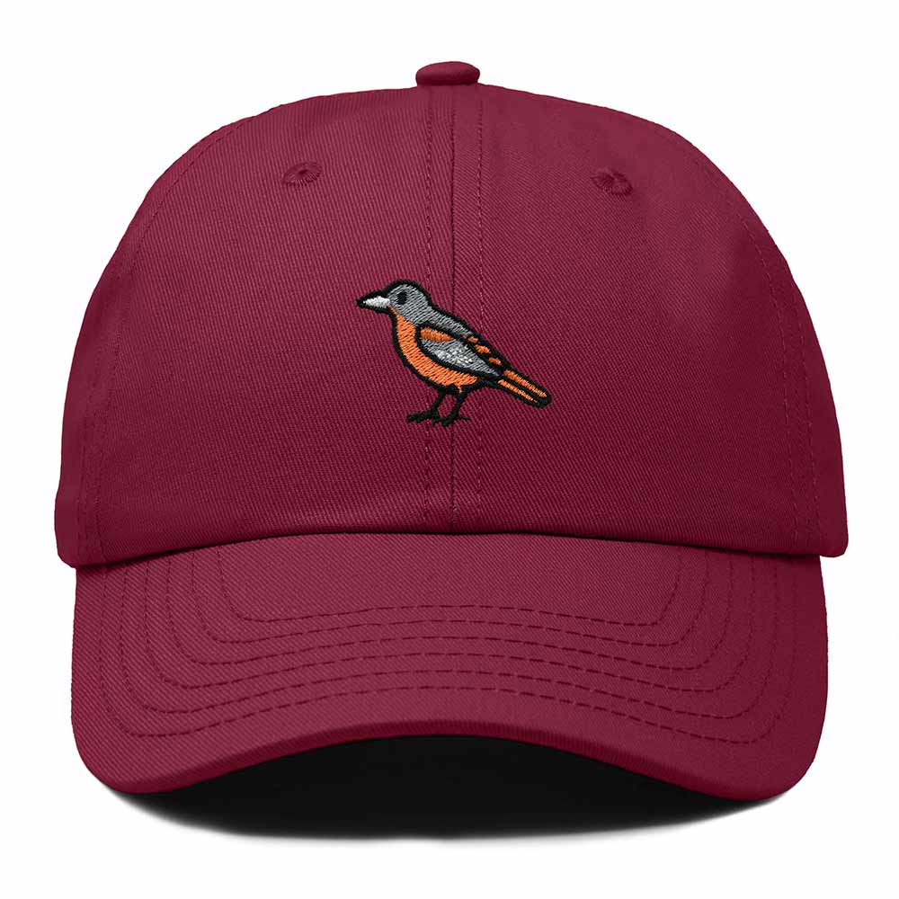 Dalix Oriole Maryland Embroidered Bird Cotton Baseball Cap Dad Hat Mens Womens Outdoor Summer in Maroon